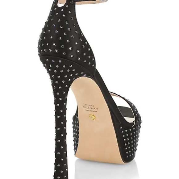 Stuart Weitzman Nudistcurve Hollywood Platform Sandal Black NEW size 8 - Picture 2 of 5